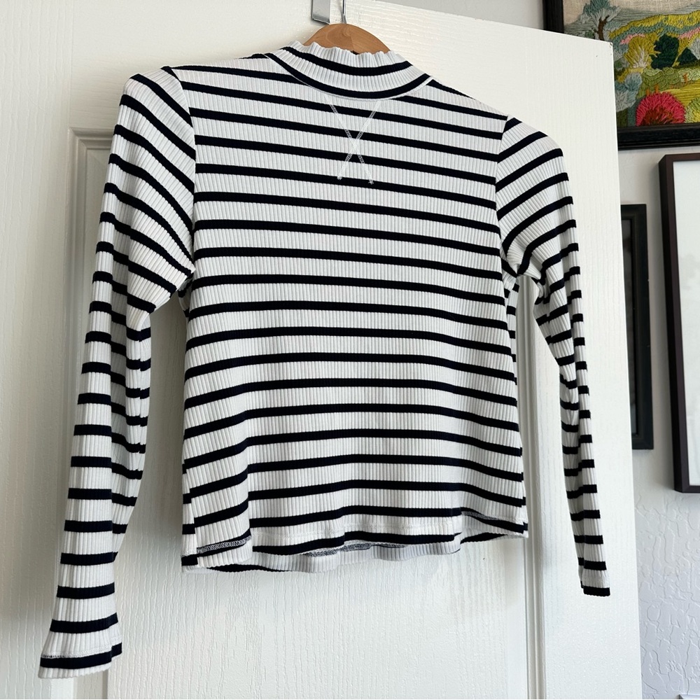 Christy Dawn Black and White Striped Long Sleeve Tee - Picture 8 of 9